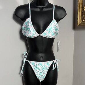 NEW Forever 21 Small Medium Bikini Set NWT Pink Green Blossom Latigo Bay